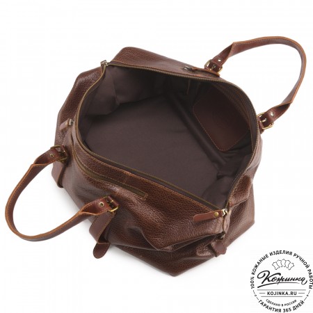 Кожаная дорожно-спортивная сумка Вашингтон (фактура коричневый)